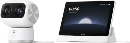 eufy S350 Indoor Security Cam,eufy Smart DisplayDual Kameras, 4K, Überwachungskamera innen mit 8× Zoom und 360° PTZ, K.I