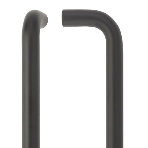Ironmongery Solutions® 19mm D Pull Handle 425mm Centres Grade 304 Stainless Steel Heavy Duty Door Handle Corrosion Resistant Bolt Through Fixings Included (Powder Coat Black)