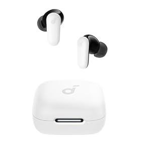 Soundcore P30i by Anker Noise Cancelling Earbuds, Strong and Smart Noise Cancelling, Powerful Bass, 45H Playtime, 2-in-1 Case and Phone Stand, IP54, Wireless Earbuds, Bluetooth 5.4 (White)