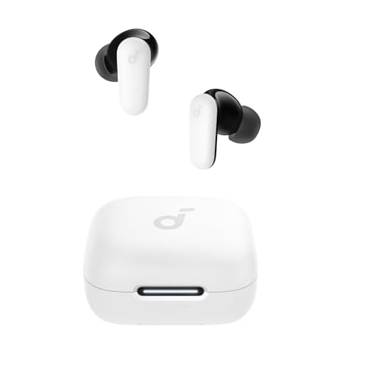 Soundcore P30i by Anker Noise Cancelling Earbuds, Strong and Smart Noise Cancelling, Powerful Bass, 45H Playtime, 2-in-1 Case and Phone Stand, IP54, Wireless Earbuds, Bluetooth 5.4 (White)
