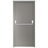 VIZ-PRO Quick Mount Fire Exit Door (Single) with Panic Bar, Gray Right Side-Hinged Outward...