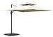 Mefo garden 10 by 10-Feet Offset Cantilever Umbrella, 360° Rotated Outdoor Patio Umbrella with Dual Vented Canopy for Garden, Backyard with Cross Base, 250gsm Square Canopy, Beige