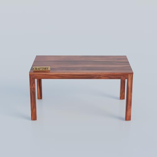 Image of 57 Inch Length Solid Sheesham Wood 6 Seater Dining Table Set | Six Seater Dinner Table with 6 Grey Cushions High Chairs | Dinning Table Set 6 Seater For Living Room|Table & Chair,Honey Finish