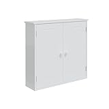 Hamesen Bathroom Wall Cabinet Over Toilet, Space Saver Storage Cabinet with 2 Door Adjustable Shelves, Small Medicine Cabinet for Bathroom Laundry Room Kitchen