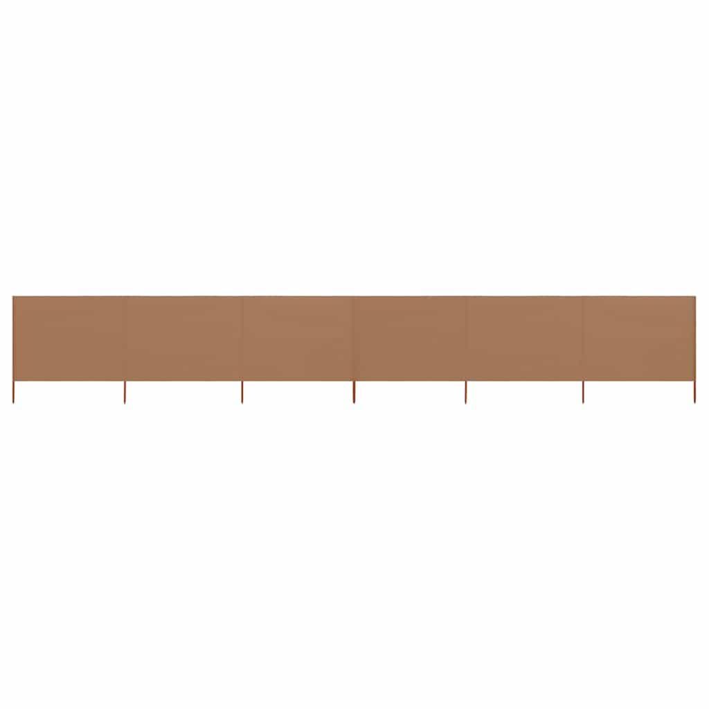 vidaXL 6-panel Wind Screen Durable Stable Solid Camping Windbreak Sun Privacy Screen Wind Breaker Beach Shelter Fabric 800x160cm Taupe