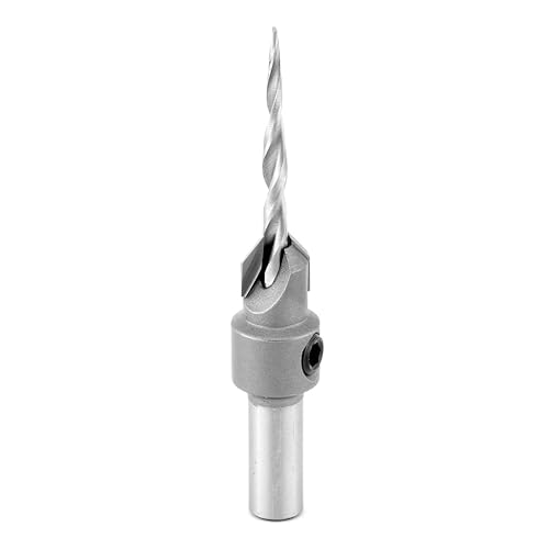 Amana Tool Carbide Tipped 82 Degree Countersink Tapered Drill Bit, 55604, 6 Screw, 3/8 Dia x 9/64 Drill Dia x 5/16 Round Shank