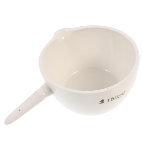 ULTECHNOVO Evaporating Dish with Handle 150ml Ceramic Laboratory Evaporating Basin Container for Scientific and Industrial Use