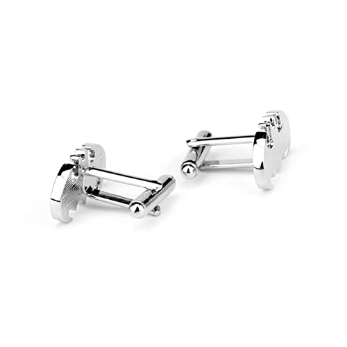 Mancuernillas clásicas para hombre plateadas Super Hero miniatura 6