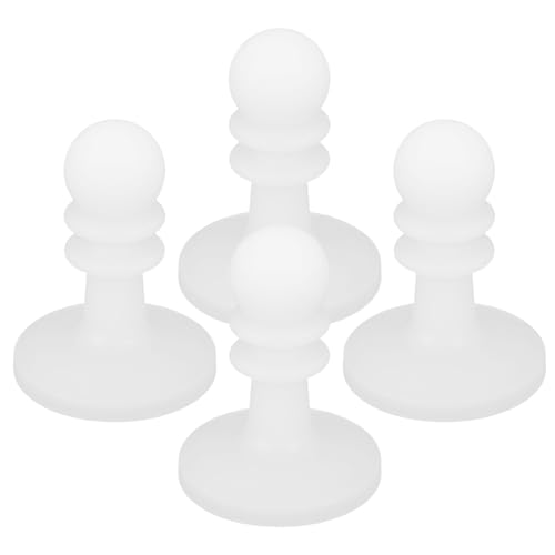 DECHOUS 4 Stück Camping Zeltzubehör Weiße Kunststoff Anti Zelthüte mit Isolierung Wetterfeste Zelthut Schutzhüllen für Outdoor Sicherheits Schutz