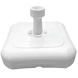 Rellenable, Ideal para sujetar el palo de la sombrilla de tamaño mediano y grande., Mide 36 x 36 x 10 cm, Fabricado en plástico resistente de color blanco