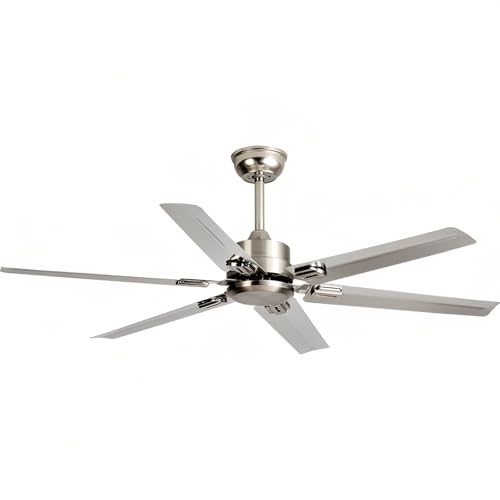 GZDXBF Ventilador De Acero Inoxidable 132 Cm/142 Cm, con 5 Velocidades, Verano/Invierno, Silencioso, para Cocina, Salón, Casa De Campo Y Patio(56IN/142CM)