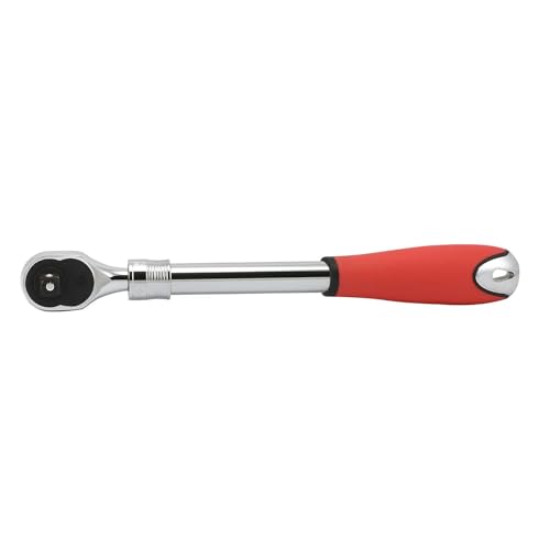 Neiko 03068A 1/2-Inch Drive Extendable Ratchet Handle | 72 Tooth Reversible Ratcheting Feature w/Soft Grip Handle | 12 to 17-1/2” Lengths, Red