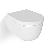 LIEFERUMFANG: Inkl. Soft-Close WC Sitz mit hochwertigen Metallscharnieren - Problemlos austauschbar - mit Easy Clean Beschichtung - Quick-Fix Installationsset zur einfachen Montage