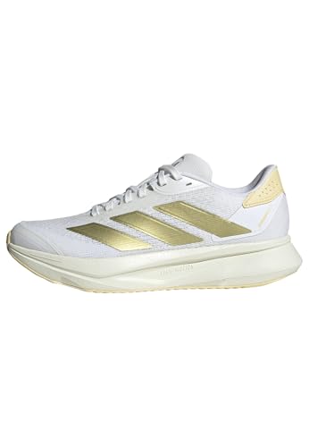 adidas Duramo SL 2 Running Shoes, Zapatillas para Correr Mujer, FTWR White/Gold Met./Orange Tint, 38 2/3 EU