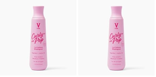 Image of V&CO. Curly Pop Curl Defining Shampoo - Sulfate Free & Paraben Free Moisturizing Hair Care with Peptides, Amino Acids & Jojoba Oil for Hydration, Frizz Control & Healthy Curls - 12 fl oz, (Pack of 2)