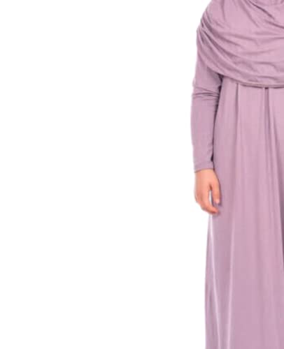 Prien Kids Prayer Dress Muslim Clothes For Girls Long Sleeve Abaya With Hijab Two Piece Maxi Islamic Set Scarf Kaftan Jilbab (Lilac) #TOP3