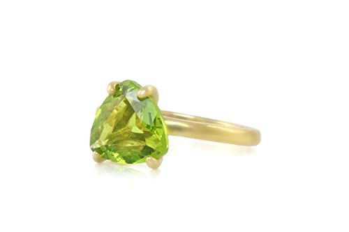 Bague de fiançailles unique péridot et anneau personnalisé or