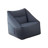 Damabencai Sitzsack-Sofa, tragbar, Lederdesign mit Armlehnen für bequemes Sitzen (Blau)