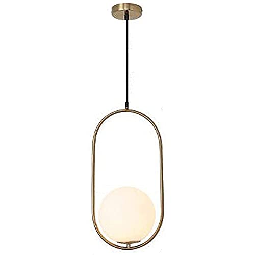 Candelabro LED redondo de vidrio esmerilado estilo nórdico para dormitorio y barra