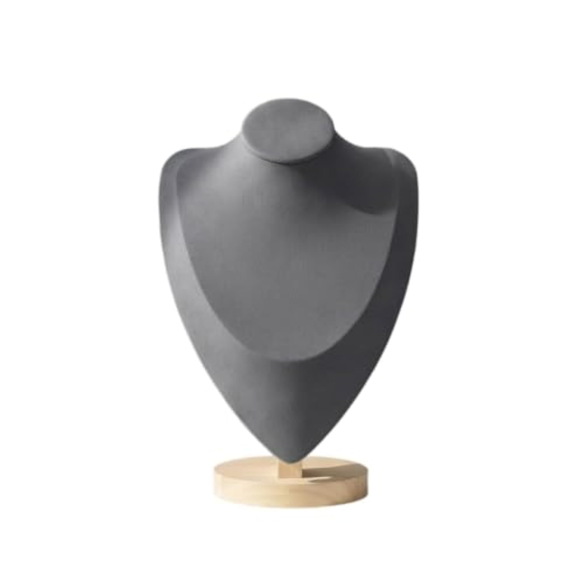 Professional Necklace Display Bust with Wooden Base