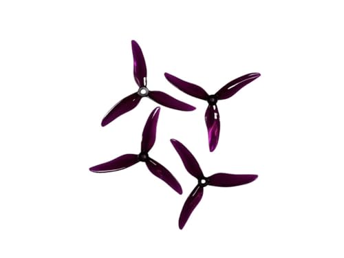 4個/2組 51499 5インチ 3ブレードプロペラ RCドローンFPVレーシングフリースタイル2207 2306モーターNazgul5 LAL5用(Transparent Purple)