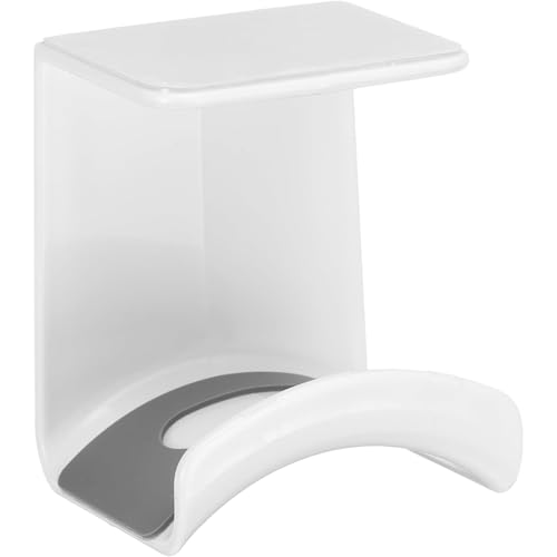 Headphone Stand, Premium ABS Headset Holder Sticky Headphone Holder Hook Mount Earphone Hanger Hook Under Desk for Gaming Controller PC Head Set Cables,White