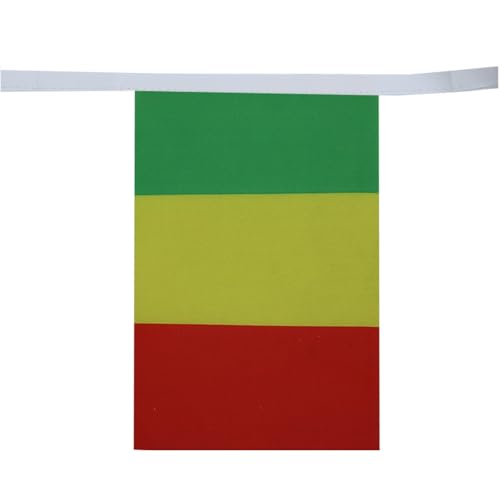 Image of AZ FLAG Guinea 6 meters BUNTING Flag 20 flags 9'' x 6'' - Guinean STRING flags 15 x 21 cm