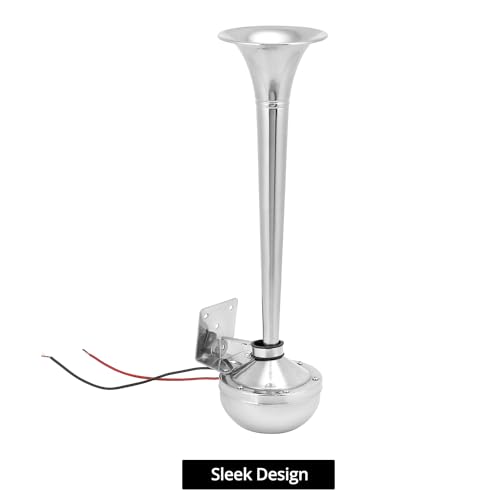 QWORK 115db Stainless Steel 12v Marine Boat Horn - Rust-Resistant, Low Tone Marine Grade Air Horn for Trucks, SUVs, RVs, and Boats, Exterior Mount by QWORK - Image 5