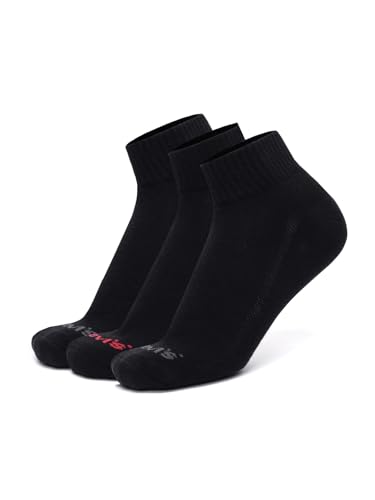 Image of Levi's LS201 Men's Cotton Stretch Ankle Mid Cut Half Terry Socks with Cushioned Sole (Pack of 3)