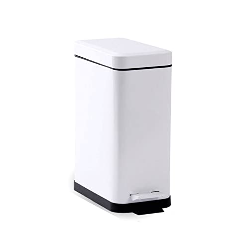 CJHFR472SG Cubo Basura Cocina Cubo de basura de 5L y 10L, pedal estático de descenso lento, tapa abatible, cesto de basura cuadrado for dormitorio, estudio y cocina Papelera Baño(Pequeño)