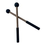 mophrati Schlagtrommel Xylophon mit Holzgriff für rutschfesten, robusten Halt und erstklassigem Klang dank Silikonkopf, Schwarz, 20.9 cm