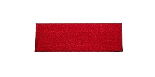 Gloria Stair Treads Mats Stair Runners For Steps Rubber Back Stair Rugs – Stairway Carpet – Set Of 7 Solid Red (8.5” X 26”) #TOP1