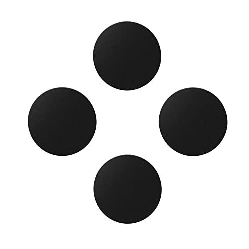 Juspota 4 Piezas Láminas Metálicas Muy Finas Placas Metálicas con Adhesivo para Soporte Movil Coche Magnético/Iman para Movil Coche y Otros Productos de imán - Negro 4 Redondas