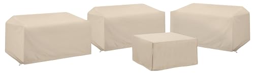 Crosley Furniture Juego de 4 fundas impermeables para muebles de patio, para sofá modular de exterior, color marrón