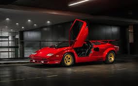 Red Lamborghini Countach 5000 Quattrovalvole Car Wall...