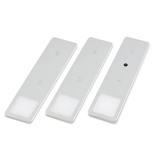kalb | LED Unterbauleuchten SET Solid2, silbergrau mit mech. Schalter, 3W, 200cm Kabellänge, Auswahl:3er Set neutralweiss