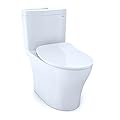 TOTO® Aquia® IV Two-Piece Elongated Dual Flush 1.28 and 0.9 GPF Toilet with CEFIONTECT® and SoftClose® Seat, WASHLET®+ Ready, Cotton White - MS446234CEMGN#01
