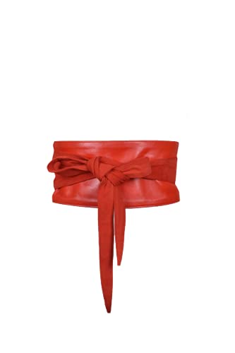 Obi Style Women Waist Belt - Pure Leather Bow Tie Waistband, Handmade Cincher Boho Belt2