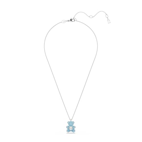 Swarovski Teddy pendant, Bear, Blue, Rhodium finish2