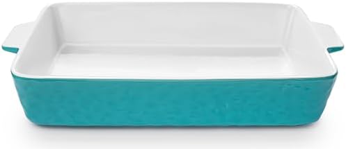 4 QT Baking Dish, Casserole Dishes for Oven, 9x13 Baking Pan with Handles, Lasagna Pan Deep, Ceramic Casserole Dish Oven Safe for Baking, Lasagna, Kitchen, Wedding Gift (Aquamarine)