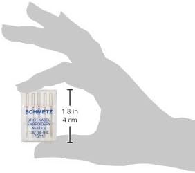 Euro-Notions Embroidery Machine Needles, Size 11/75, 5-Pack (3 Pack)
