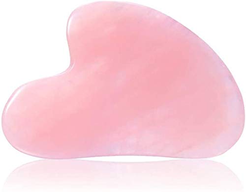 Midland Natural Pink Rose Quartz Gua Sha Stone Massage -Scraping Tool for Natural Facelift Meditative Healing Real Stone For Anti Ageing and Relaxation