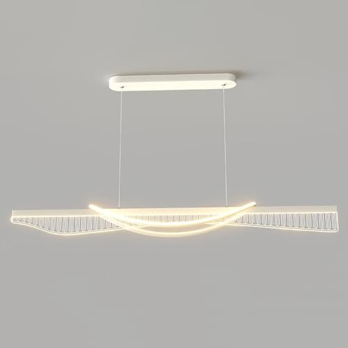 Lustre moderne 119.2 cm en acrylique linéaire LED pour îlot de cuisine
