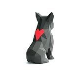 Französische Bulldogge,Yona DIY Papercraft Kit, Bulldogge papiermodell, 3D Origami Kit von Hand zusammenzubauen, Heimdekoration, Geschenk, Origami 3D, Papier Handwerk, Puzzle 3D，Bulldog Black.
