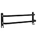 16inch Double Towel Bar for Bathroom with Hooks Stainless Steel Matte Black Bathroom Towel Rack Wall Mounted Towel Holder for Kitchen Shower Toilet Dustproof Bathroom Accessories