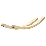 Wonderjune 1 Pair Bent Oak Rocker Runners Wooden Rocking Chair Legs Wood Curved Legs Feet Bar Chair Seat Bench Rocking(1-3/4' Wide)
