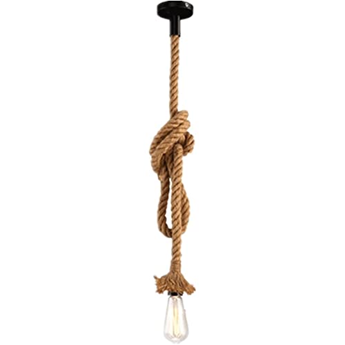 Lustre en corde de chanvre avec base E27 pour décoration de chambre - 2