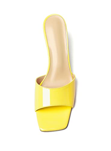 Mettesally Women’s Kitten Mid Heel Mules Square Open Toe Heeled Slippers Slip-on Backless Sandals Comfort Party Slides Shoes3