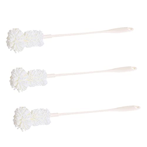 Healeved 3pcs Sponge Bottle Brush Bottle Cleaner Brush Portable Cup Brushes Sponge Clean Brush Water Drying Rack Eyeglass Cleaners Water Bottle Scrubbing Brush Bottle Warmer White Pp