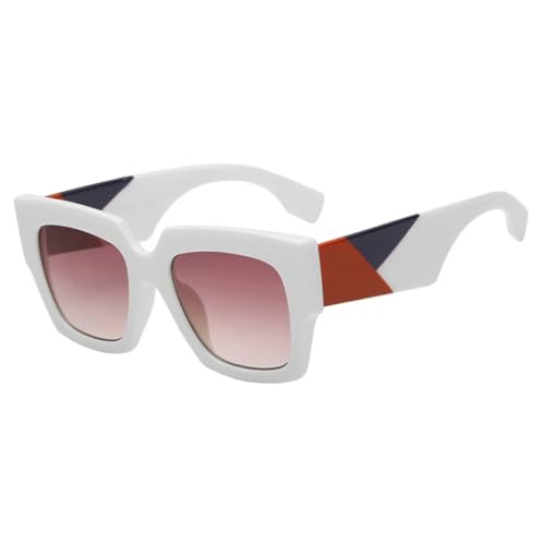 Lunettes de soleil mode vintage sur la plage grande monture retro femme UV400